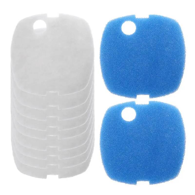 Reef Tank Filter - 6/10 ชิ้นฟองน้ำกรองตู้ปลาสีขาว + สีฟ้าสำหรับ SUNSUN HW-302/505A