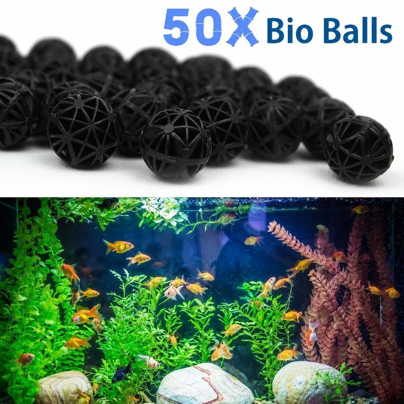 Ocean Aquarium - ชุดอุปกรณ์กรองน้ำชีวเคมีสำหรับตู้ปลา 50 ชิ้น ขนาด 16 มม.