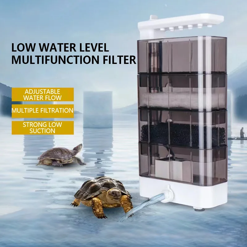 Reef Tank Filter - 3-In-1 Aquarium Quiet ปลาเต่าถังกรอง 220-240V น้ําต่ํา
