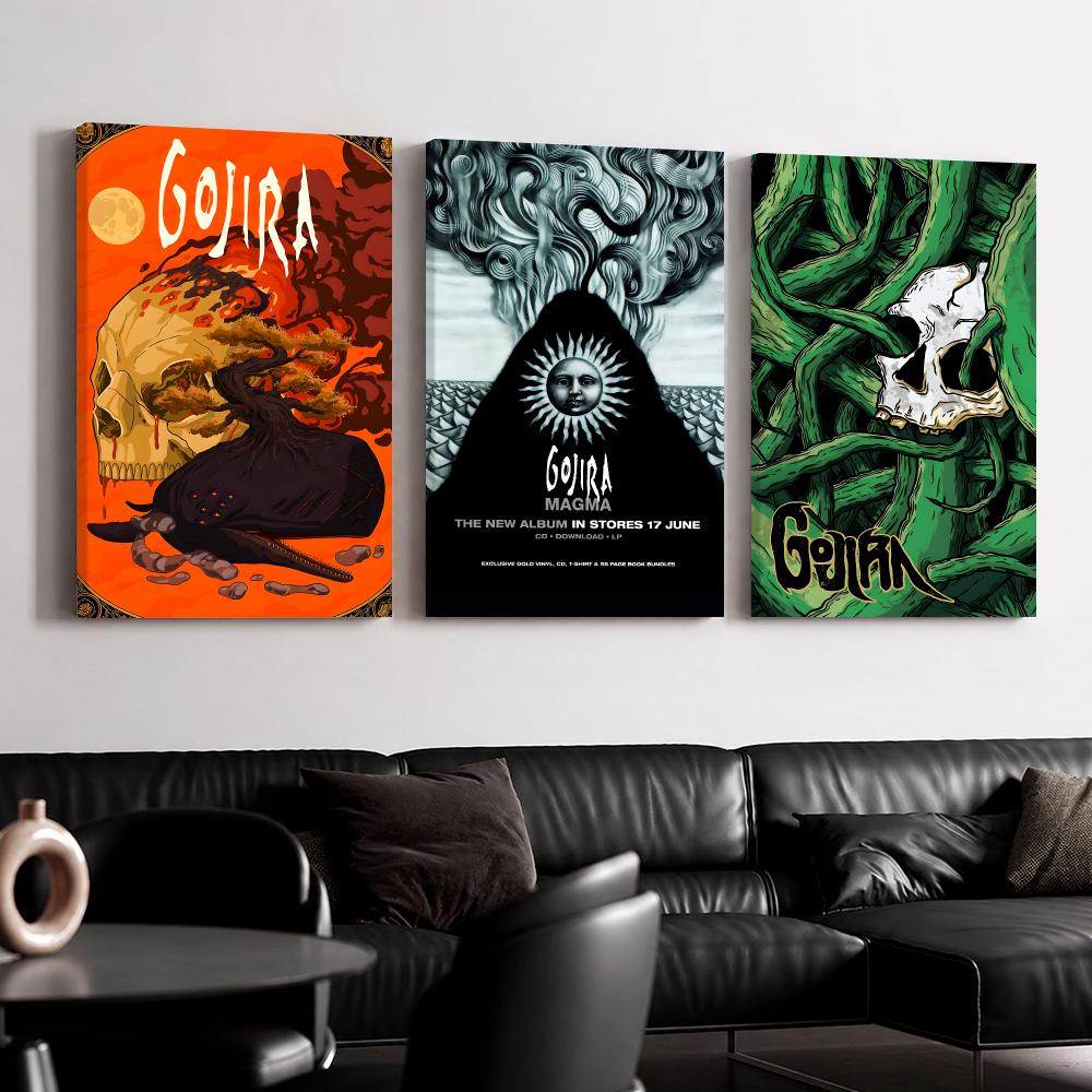 Live Rock - ภาพวาดติดผนังกรอบรูปอัลบั้มเพลงวงดนตรีร็อค G-Gojira พร้อมแขวน ภาพพิมพ์บนผ้าแคนวาสสำหรับตกแต่งห้องนอน ห้องนั่งเล่น ของขวัญตกแต่งบ้าน
