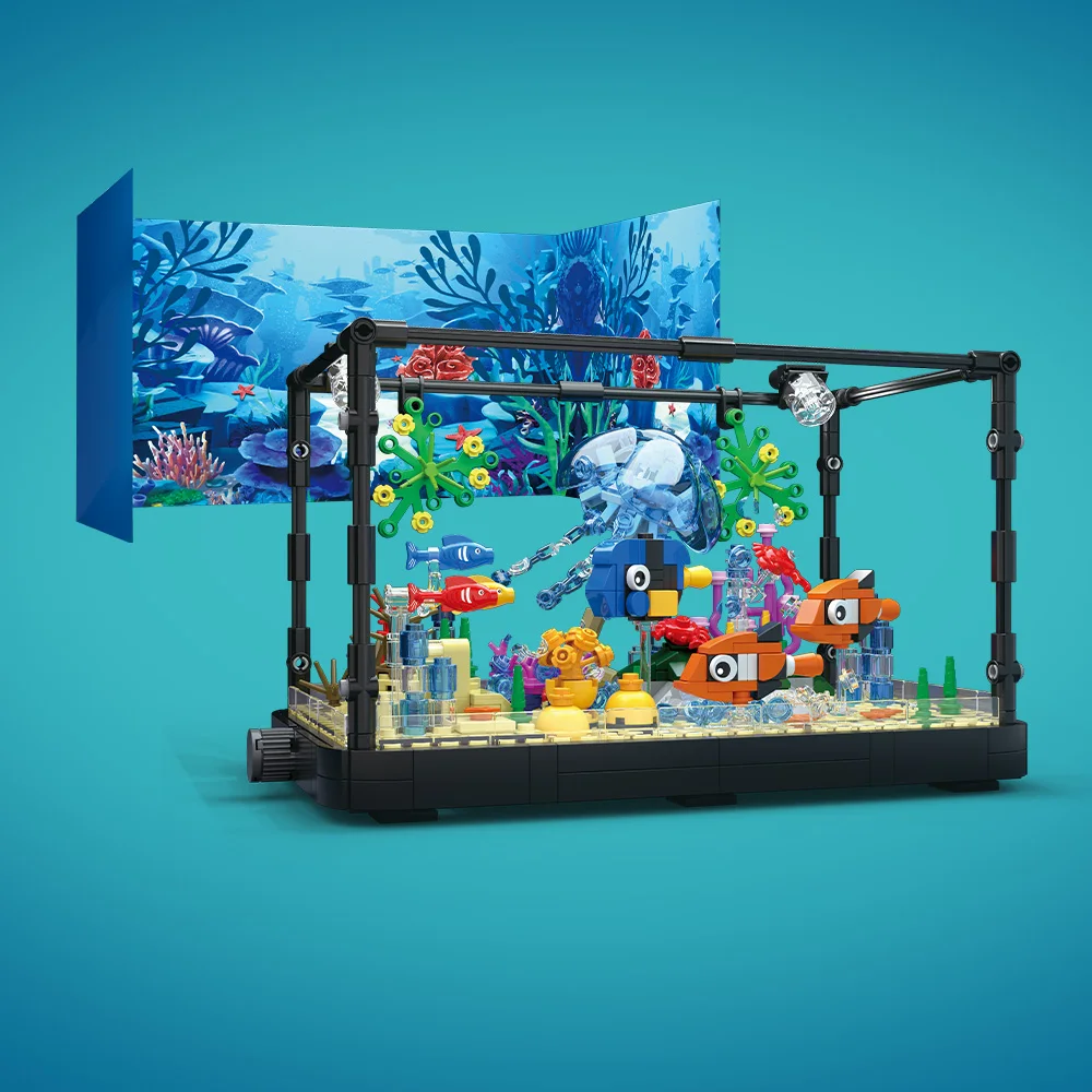 ชุดบล็อกตัวต่อตู้ปลาพร้อมไฟ，ตู - Aquarium Marine Lights บทวิจารณ์และราคา