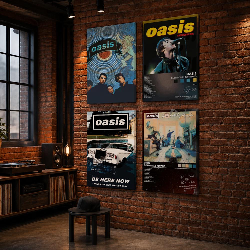 อัลบั้มวงร็อก O-Oasis ภาพพิมพ์ - Live Rock บทวิจารณ์และราคา