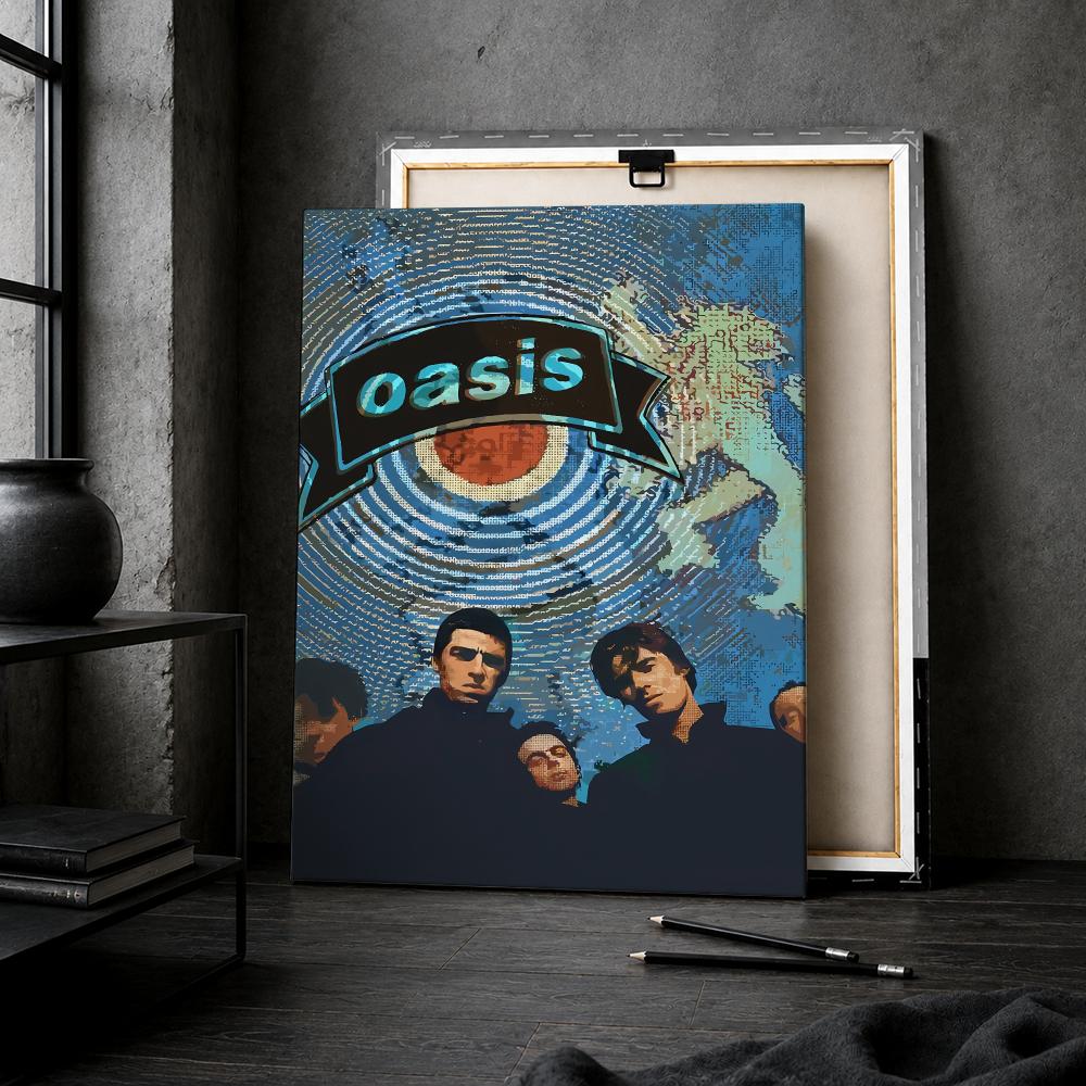 อัลบั้มวงร็อก O-Oasis ภาพพิมพ์ - Live Rock บทวิจารณ์และราคา