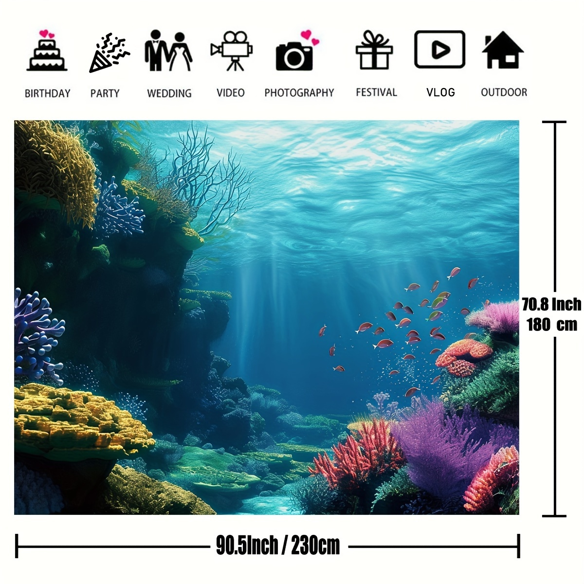 1 ชิ้น ฉากใต้น้ำ ปะการัง ปลา ท - Marine Coral บทวิจารณ์และราคา