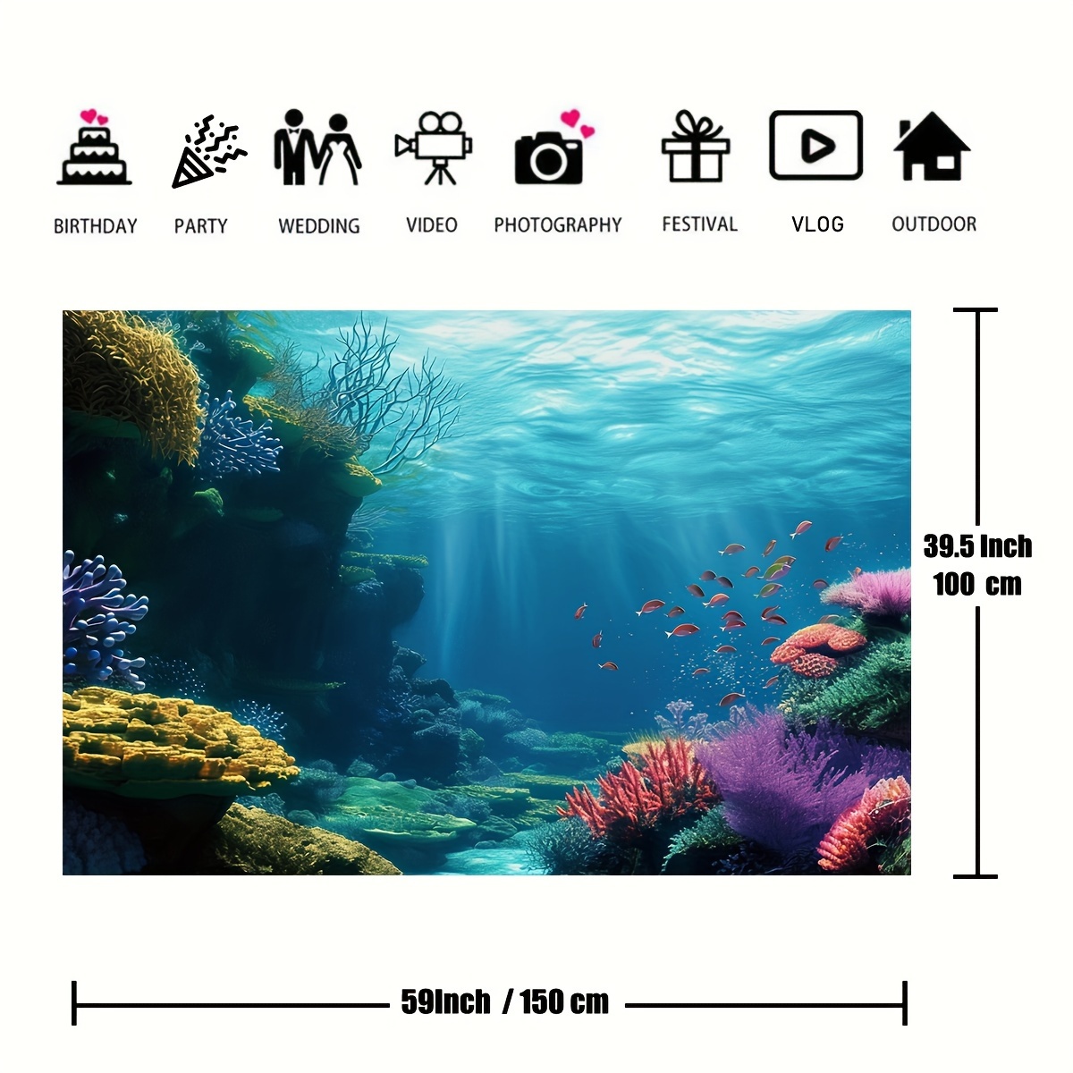 1 ชิ้น ฉากใต้น้ำ ปะการัง ปลา ท - Marine Coral บทวิจารณ์และราคา